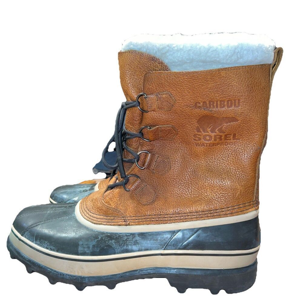 Sorel Caribou Waterproof Leather Winter Outdoor Snow Boots Mens Size 14 US 47 EU